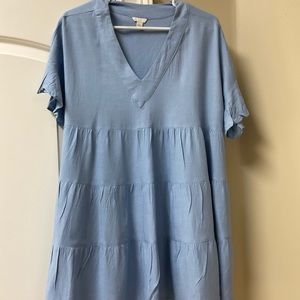 Ladies Blue V-Neck Blouse by Est. 1946. Size L.